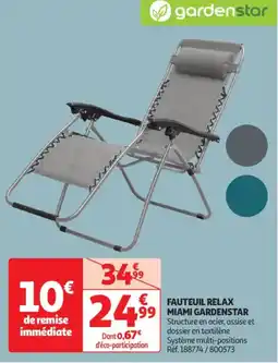 Auchan Drive Fauteuil relax miami gardenstar offre