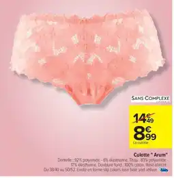 Carrefour Drive SANS COMPLEXE Culotte " Arum" offre