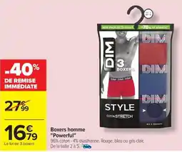Carrefour Drive DIM Boxers homme "Powerful" offre