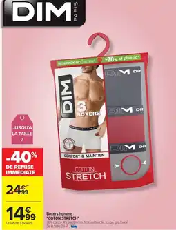 Carrefour Drive DIM "coton stretch" boxers homme offre