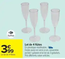 Carrefour Drive Lot de 4 flûtes offre