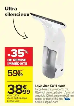 Carrefour Drive Lave vitre KWI1 blanc offre