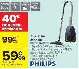 Carrefour Drive PHILIPS Aspirateur avec sac offre