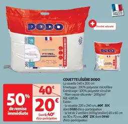 Auchan Drive Couette légère dodo offre
