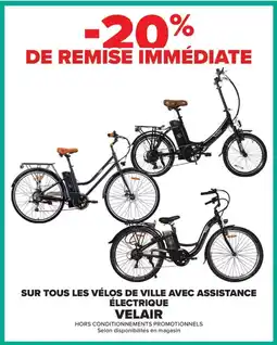 Carrefour Drive VELAIR Sur tous les vélos de ville avec assistance électrique offre