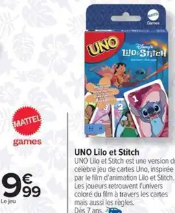 Carrefour Drive UNO Lilo et Stitch offre