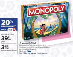 Carrefour Drive MONOPOLY Stitch offre
