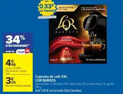 Cora x Carrefour L'OR BARISTA Capsules de café XXL offre