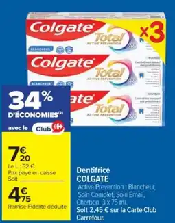 Cora x Carrefour COLGATE Dentifrice offre