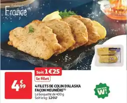 Auchan Supermarché 4 filets de colin d'alaska façon meunière offre