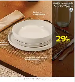 Cora x Carrefour Service de vaisselle Serenity 12 pièces offre