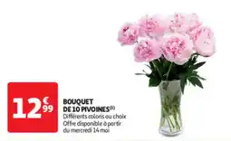 Auchan Supermarché Bouquet de 10 pivoines offre