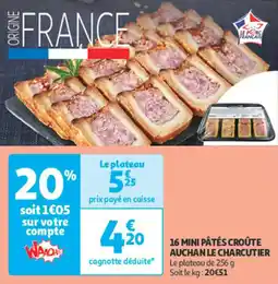Auchan Supermarché 16 mini pâtés croûte auchan le charcutier offre