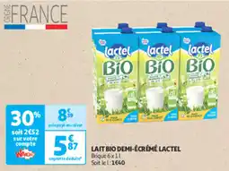 Auchan Supermarché Lait bio demi-écrémé lactel offre