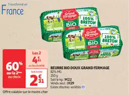 Auchan Supermarché Beurre bio doux grand fermage offre