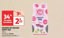Auchan Supermarché Graines de chia bio happy bio offre