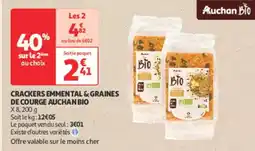 Auchan Supermarché Crackers emmental & graines de courge auchan bio offre