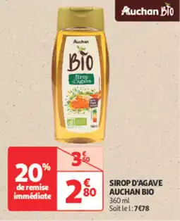Auchan Supermarché Sirop d'agave auchan bio offre