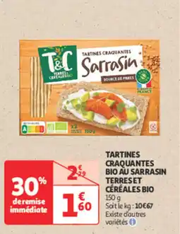 Auchan Supermarché Tartines craquantes bio au sarrasin terreset céréales bio offre
