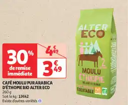 Auchan Supermarché Café moulu purarabica d'éthopie bio alter eco offre
