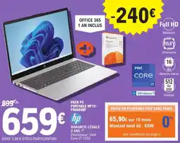 E.Leclerc Drive PACK PC PORTABLE HP15 FD0080NF hp offre