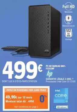 PC DE BUREAU M01 F2252NF hp