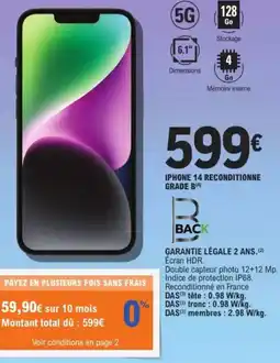 E.Leclerc Drive IPHONE 14 RECONDITIONNE GRADE B offre