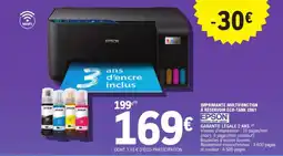 E.Leclerc Drive IMPRIMANTE MULTIFONCTION À RÉSERVOIR ECO-TANK 2861 EPSON offre