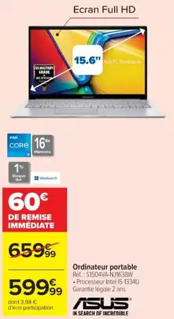 Cora x Carrefour ASUS Ordinateur portable offre
