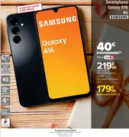 Cora x Carrefour SAMSUNG Smartphone Galaxy A16 offre