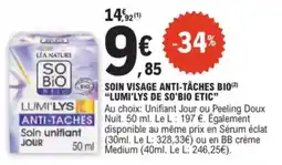 E.Leclerc Drive Soin visage anti-tâches bio lumi'lys de so'bio etic offre