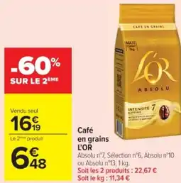 Cora x Carrefour L'OR Café en grains offre