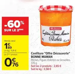 Cora x Carrefour BONNE MAMAN Confiture "Offre Découverte" offre
