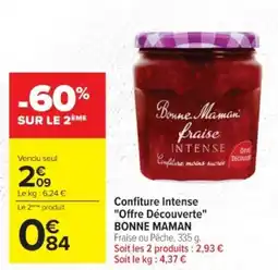 Cora x Carrefour BONNE MAMAN Confiture Intense "Offre Découverte" offre