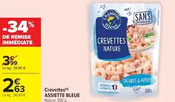 Cora x Carrefour ASSIETTE BLEUE Crevettes offre