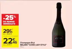 Cora x Carrefour MALARD "CUVÉE LADY STYLE" Champagne Brut offre