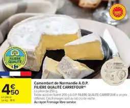 Cora x Carrefour Camembert de normandie a.o.p. filière qualité carrefour offre