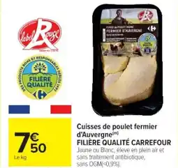 Cora x Carrefour Cuisses de poulet fermier d'auvergne filière qualité carrefour offre