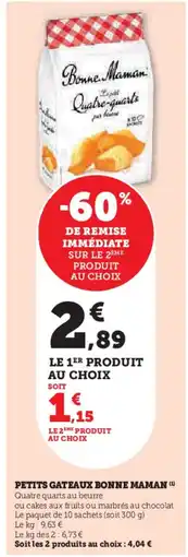 Hyper U BONNE MAMAN Petits gateaux offre