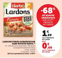 Hyper U HERTA Lardons fumes conservation sans nitrite offre