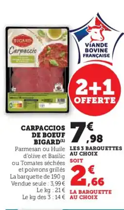 Hyper U BIGARD Carpaccio de boeuf offre