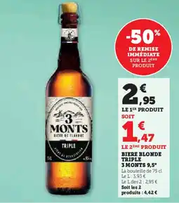 Hyper U 3 MONTS 9,5° Biere blonde triple offre