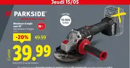 Lidl PARKSIDE Meuleuse d'angle sans fil offre