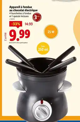 Lidl Appareil à fondue au chocolat électrique offre