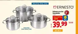 Lidl ERNESTO Faitouts en acier inoxydable offre