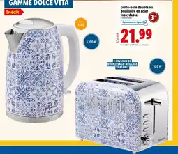 Lidl Grille-pain double ou Bouilloire en acier inoxydable offre