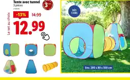 Lidl Tente avec tunnel 3 pièces offre