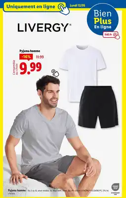 Lidl LIVERGY Pyjama homme offre