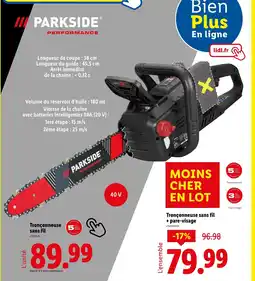 Lidl PARKSIDE Tronçonneuse sans fil offre