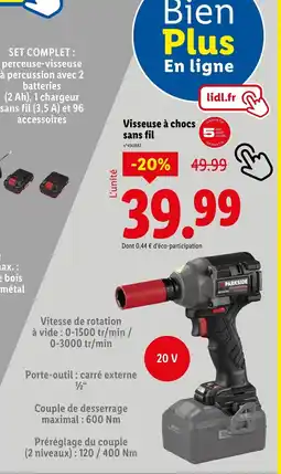 Lidl Visseuse à chocs sans fil offre